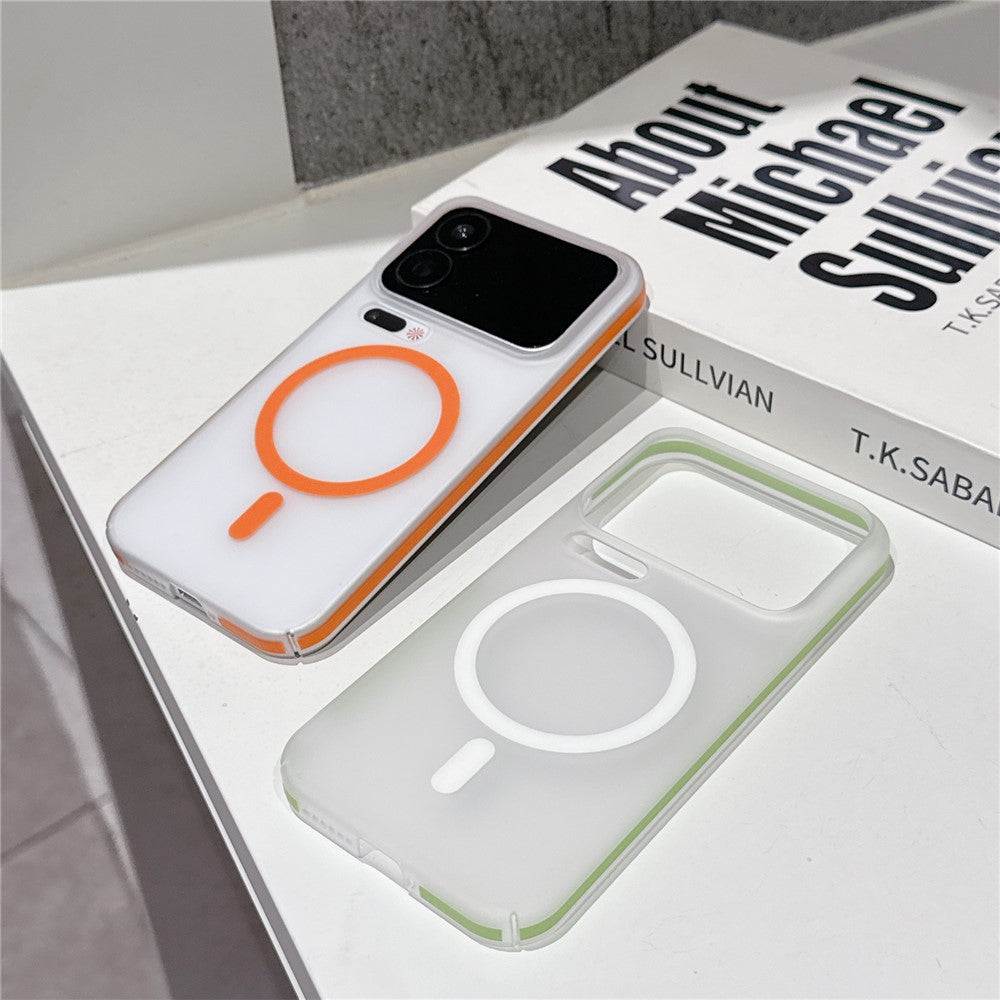 For Xiaomi 17 Pro Max Frosted PC Magnetic Case Anti Slip Edge Skin Touch Phone Back Cover - Black