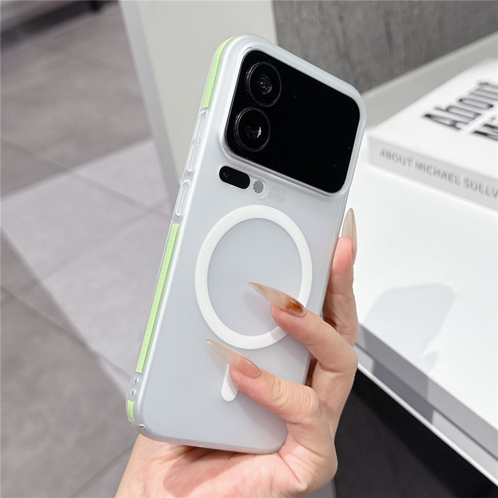 For Xiaomi 17 Pro Max Frosted PC Magnetic Case Anti Slip Edge Skin Touch Phone Back Cover - Green