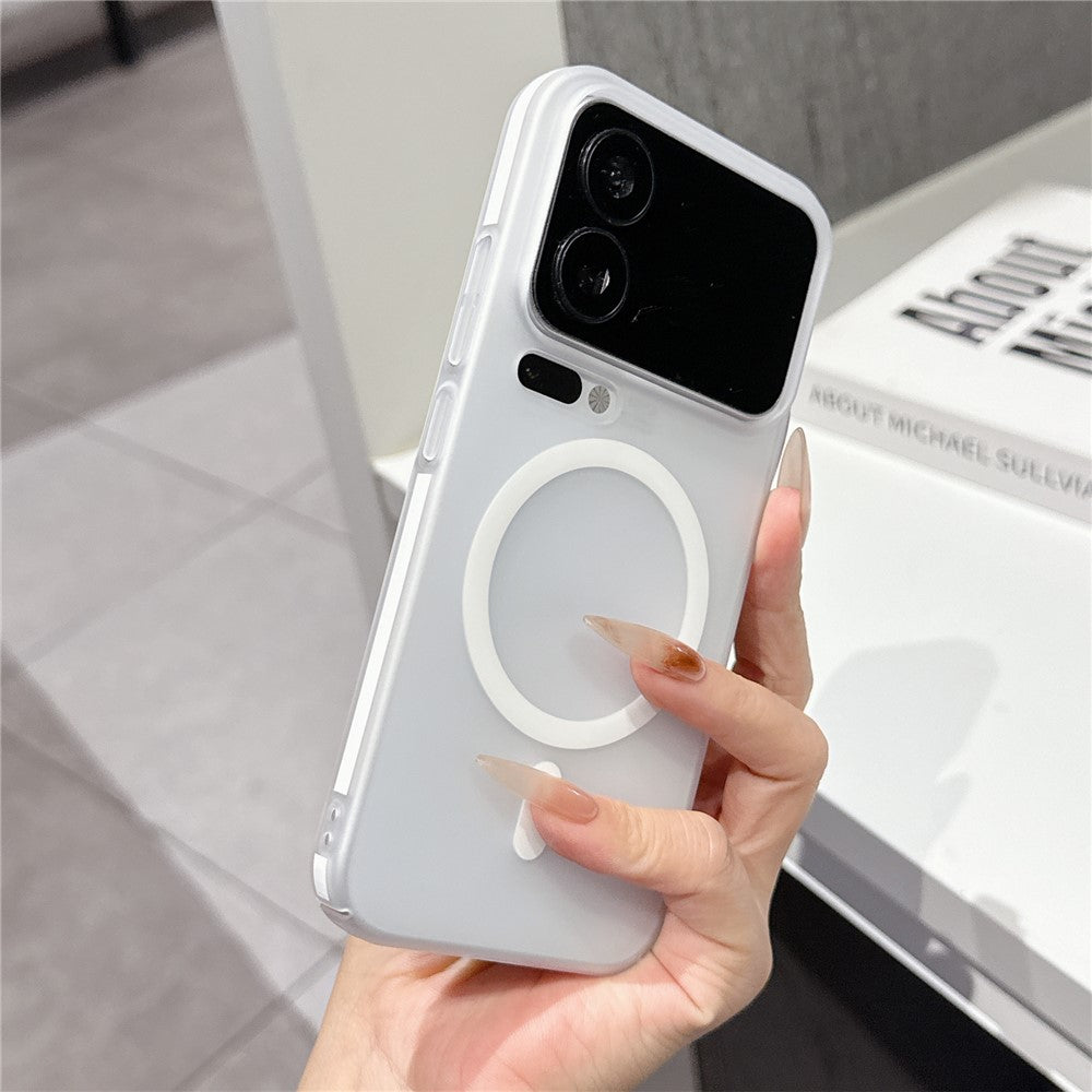 For Xiaomi 17 Pro Max Frosted PC Magnetic Case Anti Slip Edge Skin Touch Phone Back Cover - White