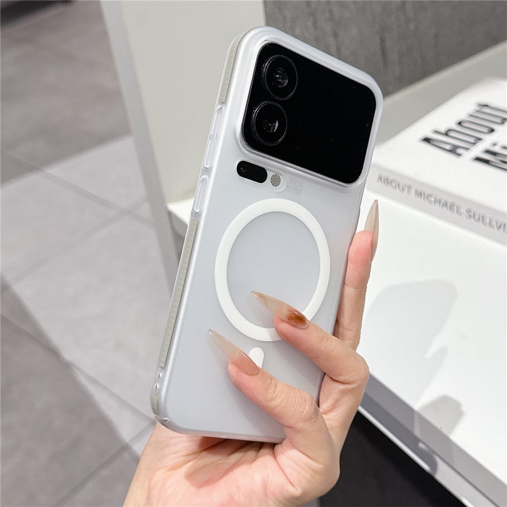 For Xiaomi 17 Pro Max Frosted PC Magnetic Case Anti Slip Edge Skin Touch Phone Back Cover - Grey