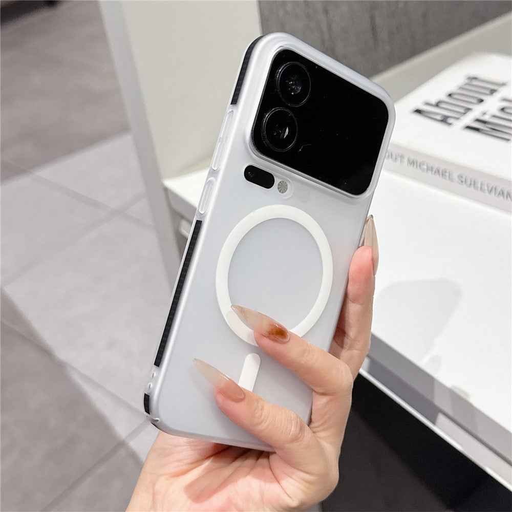 For Xiaomi 17 Pro Frosted PC Magnetic Case Anti Slip Edge Skin Touch Phone Back Cover - Black
