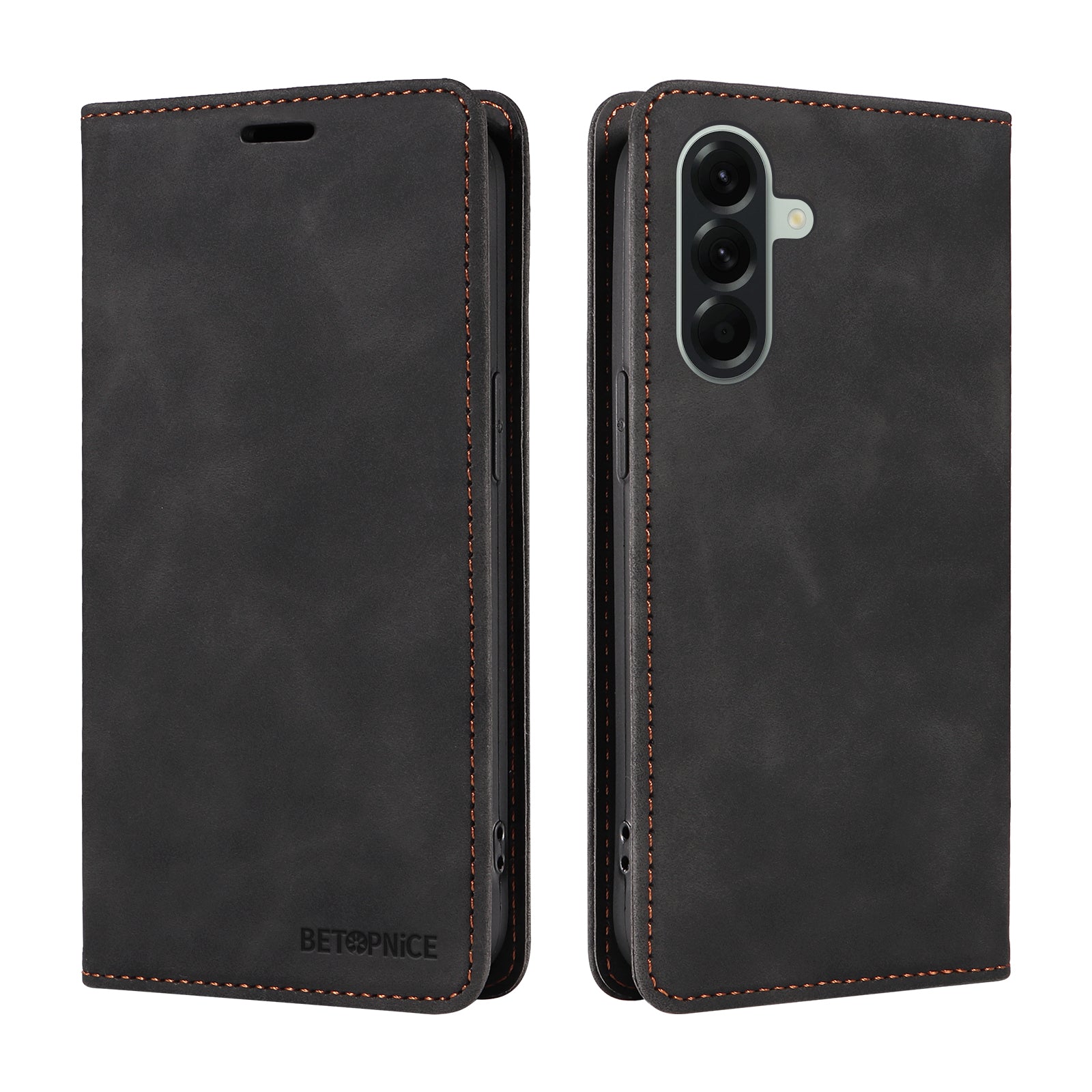 For Samsung Galaxy A57 5G Case BETOPNICE Magnetic Closure RFID Blocking Wallet Stand Leather Phone Cover - Black