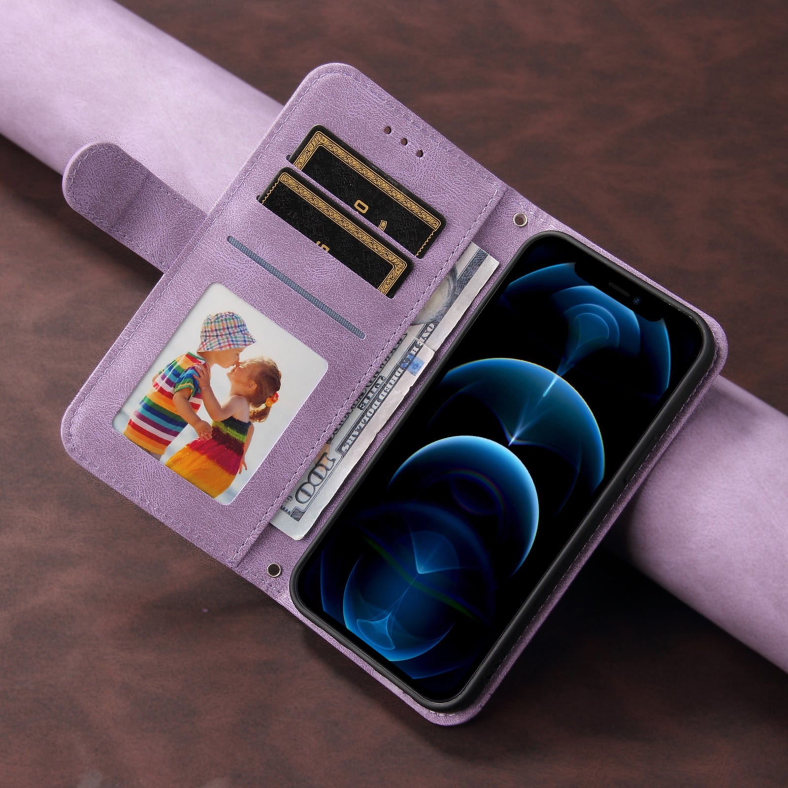 For Samsung Galaxy A57 5G Leather Wallet Cases Skin Touch Phone Cover Stand with Strap - Purple