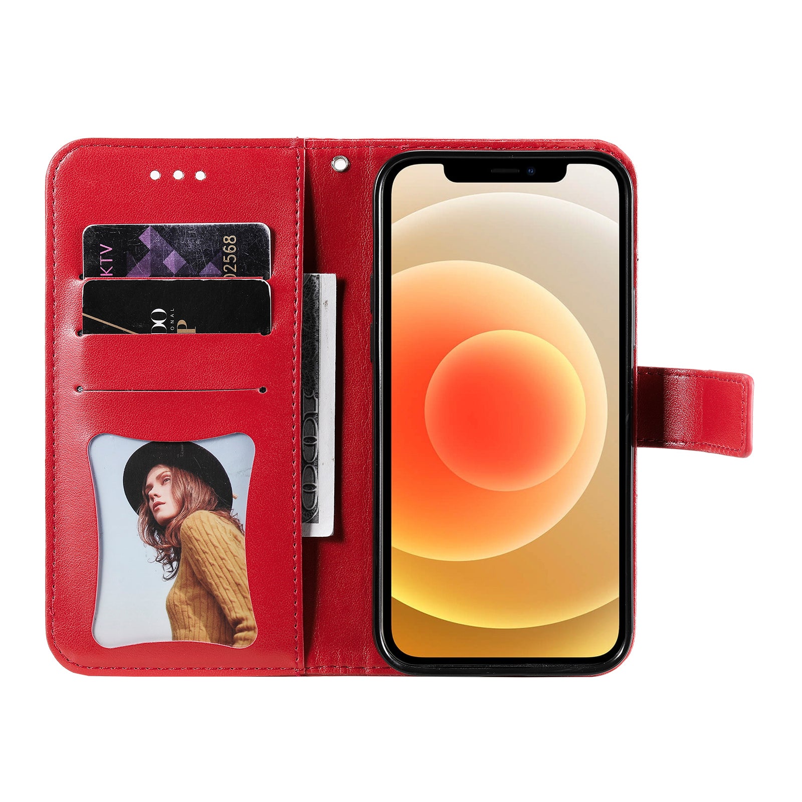 For Samsung Galaxy A57 5G Case Floral Pattern PU Leather Wallet Stand Phone Cover - Red