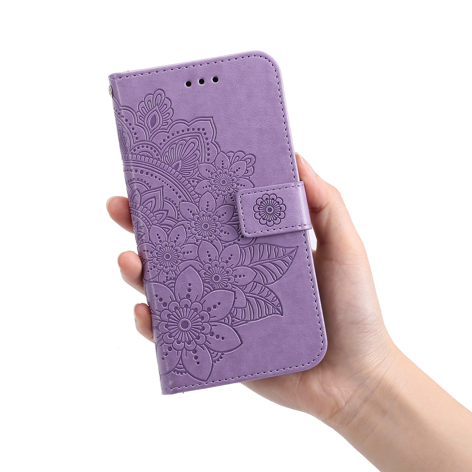 For Samsung Galaxy A57 5G Case Floral Pattern PU Leather Wallet Stand Phone Cover - Purple