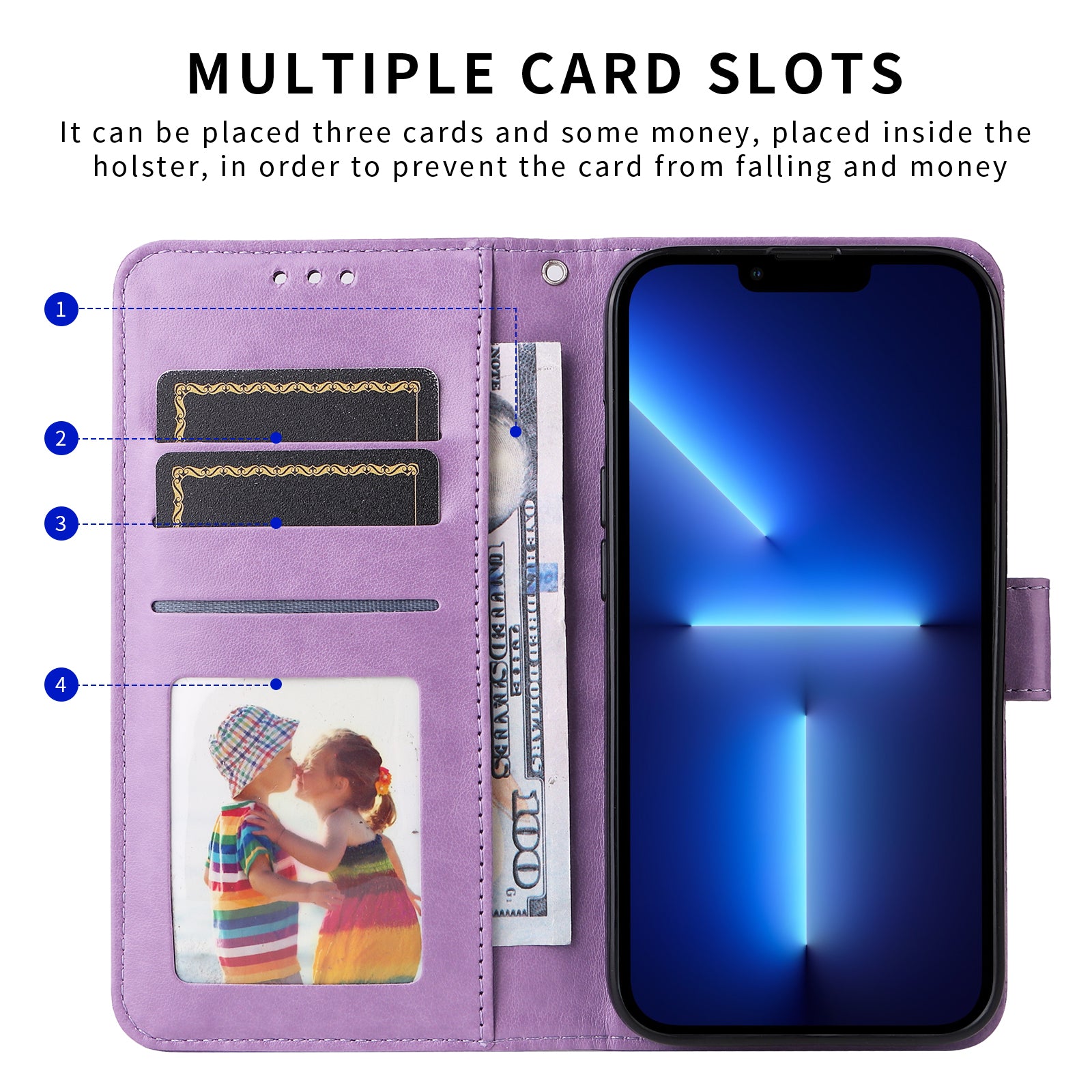 For Samsung Galaxy A57 5G Case Sunflower Imprint Leather Wallet Phone Cover - Purple