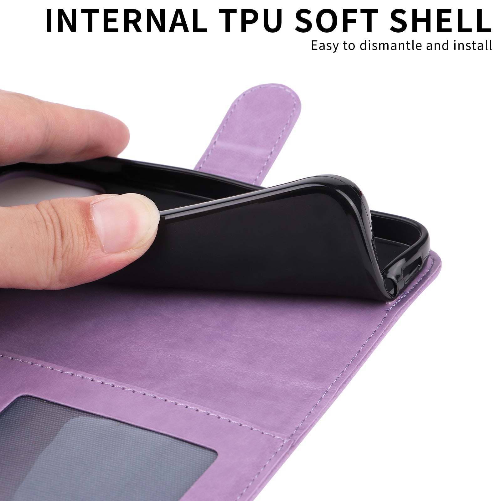 For Samsung Galaxy A57 5G Case Sunflower Imprint Leather Wallet Phone Cover - Purple