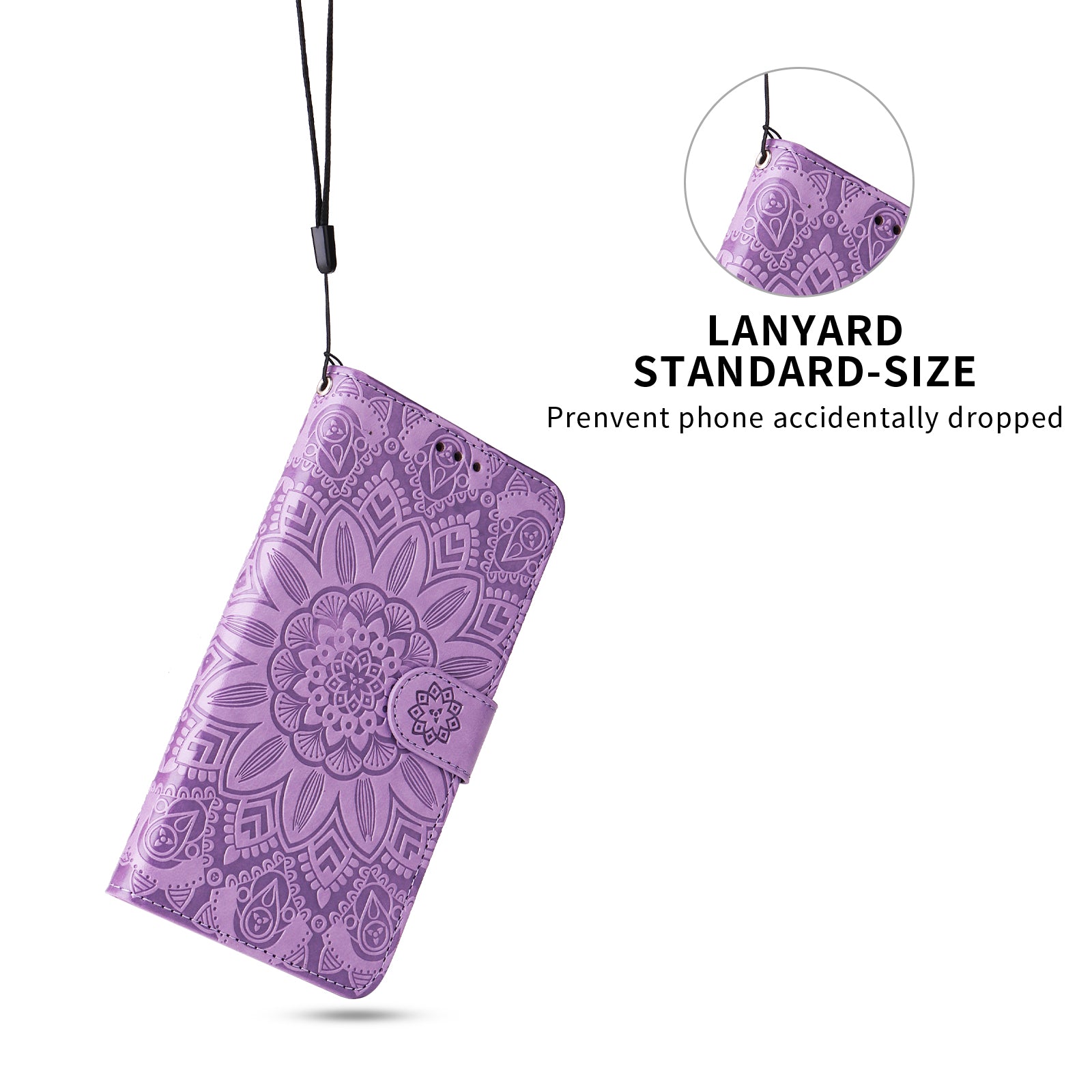 For Samsung Galaxy A57 5G Case Sunflower Imprint Leather Wallet Phone Cover - Purple