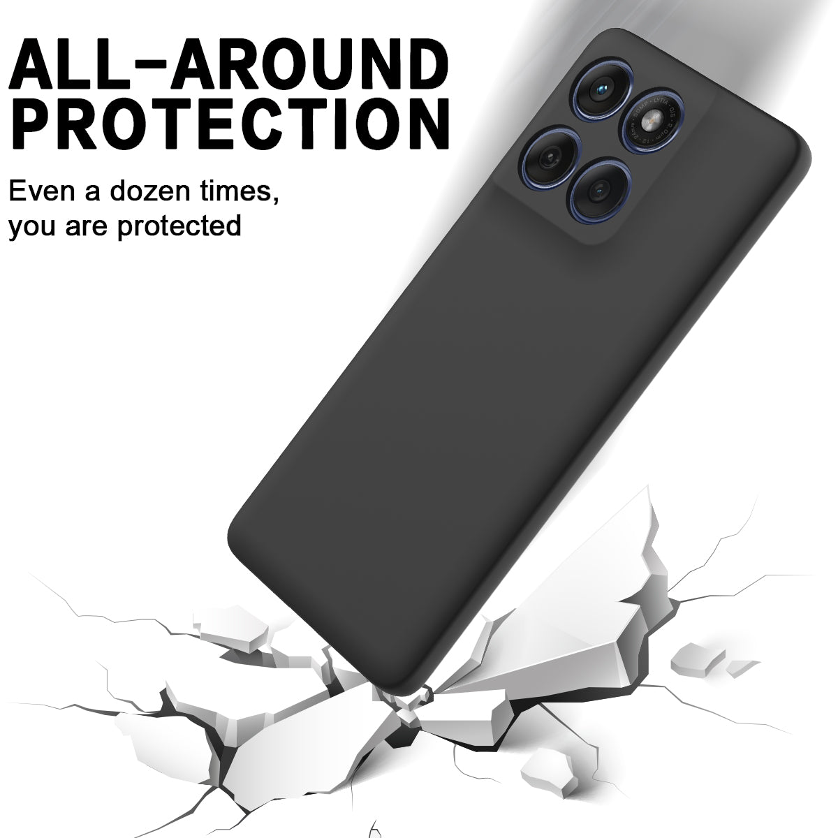For Motorola Edge 70 5G / X70 Air Liquid Silicone Case Phone Back Cover with Hand Strap - Black