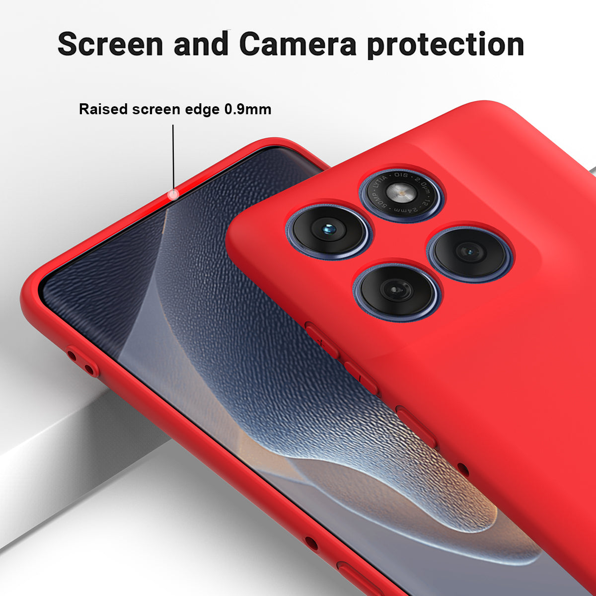 For Motorola Edge 70 5G / X70 Air Liquid Silicone Case Phone Back Cover with Hand Strap - Red