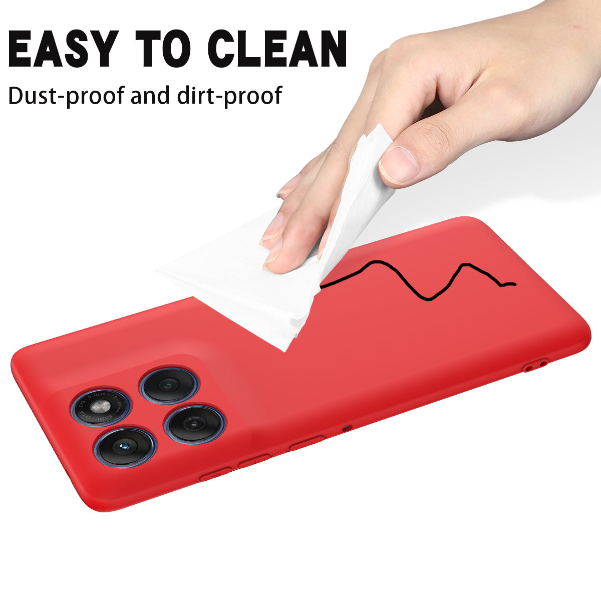 For Motorola Edge 70 5G / X70 Air Liquid Silicone Case Phone Back Cover with Hand Strap - Red
