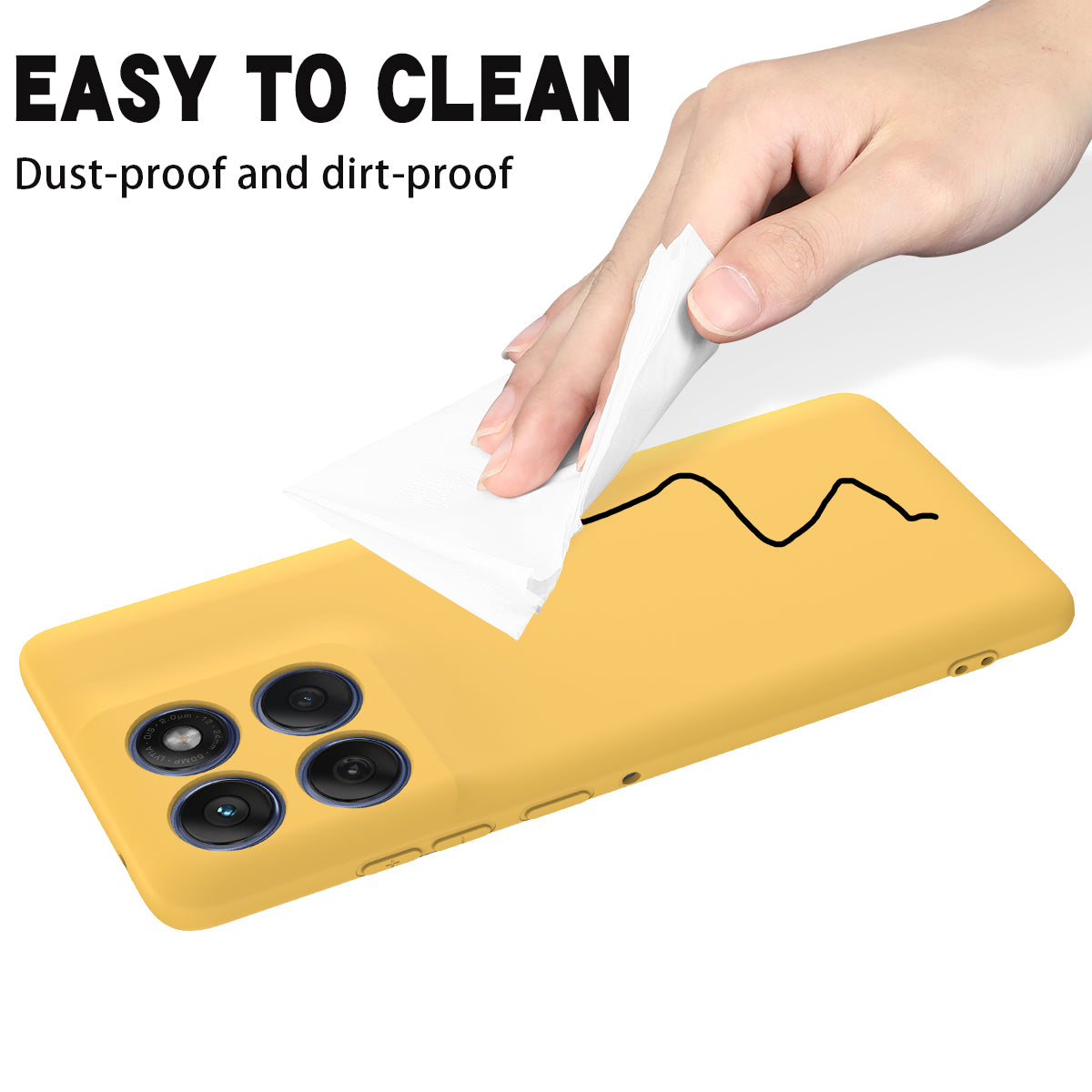 For Motorola Edge 70 5G / X70 Air Liquid Silicone Case Phone Back Cover with Hand Strap - Yellow