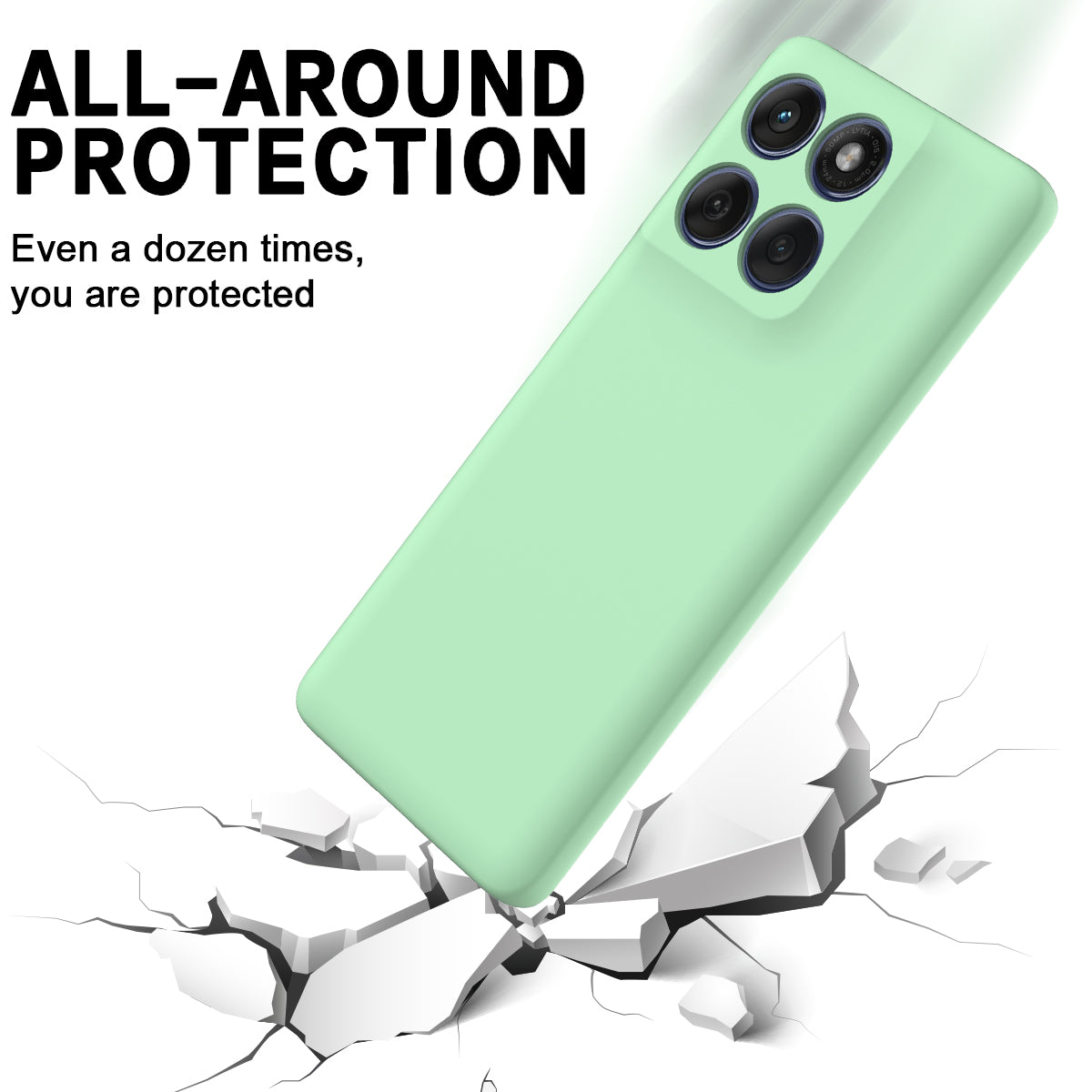 For Motorola Edge 70 5G / X70 Air Liquid Silicone Case Phone Back Cover with Hand Strap - Green