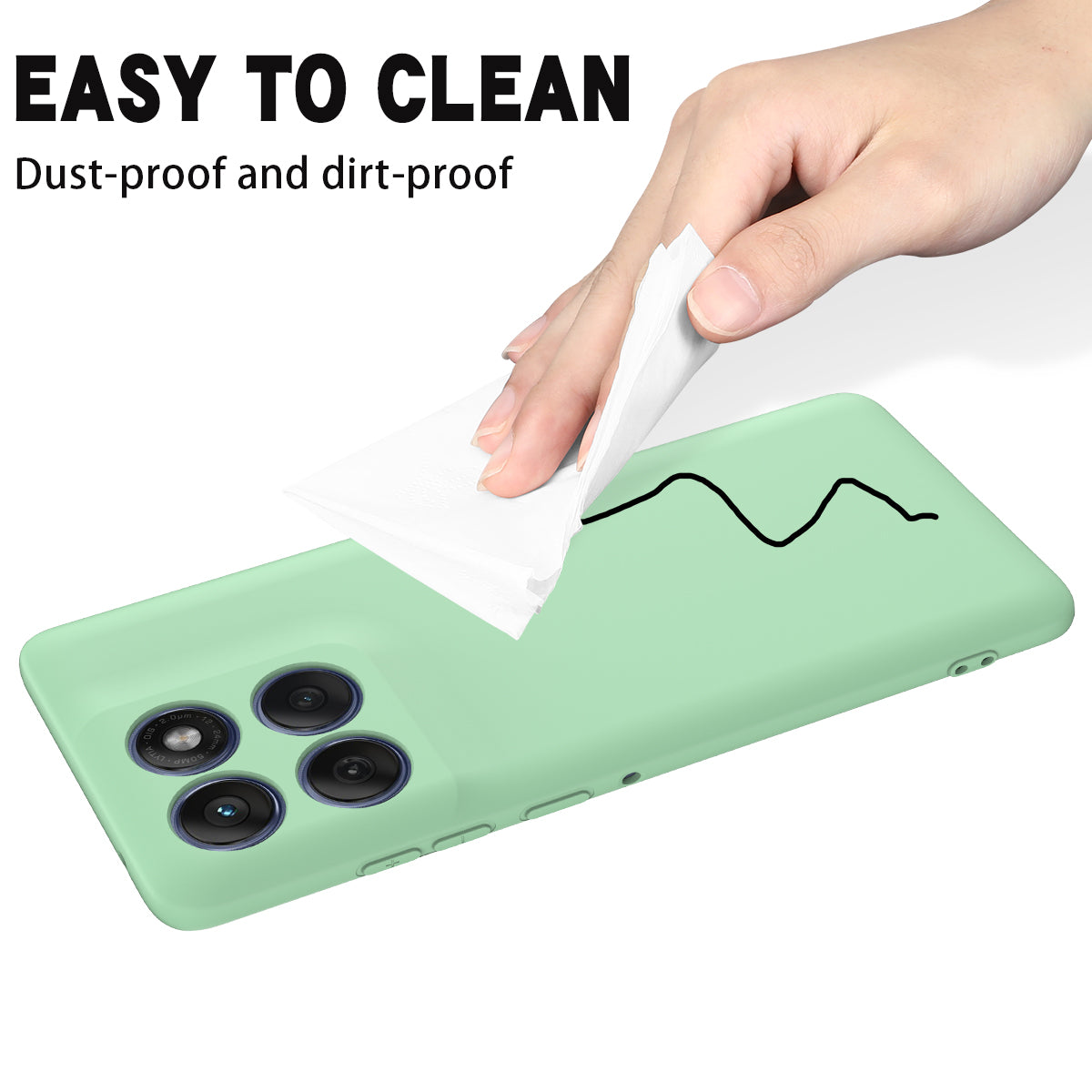 For Motorola Edge 70 5G / X70 Air Liquid Silicone Case Phone Back Cover with Hand Strap - Green