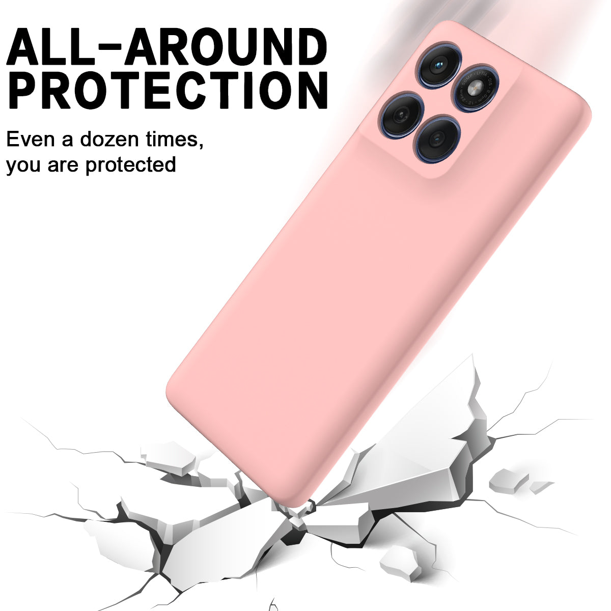 For Motorola Edge 70 5G / X70 Air Liquid Silicone Case Phone Back Cover with Hand Strap - Pink