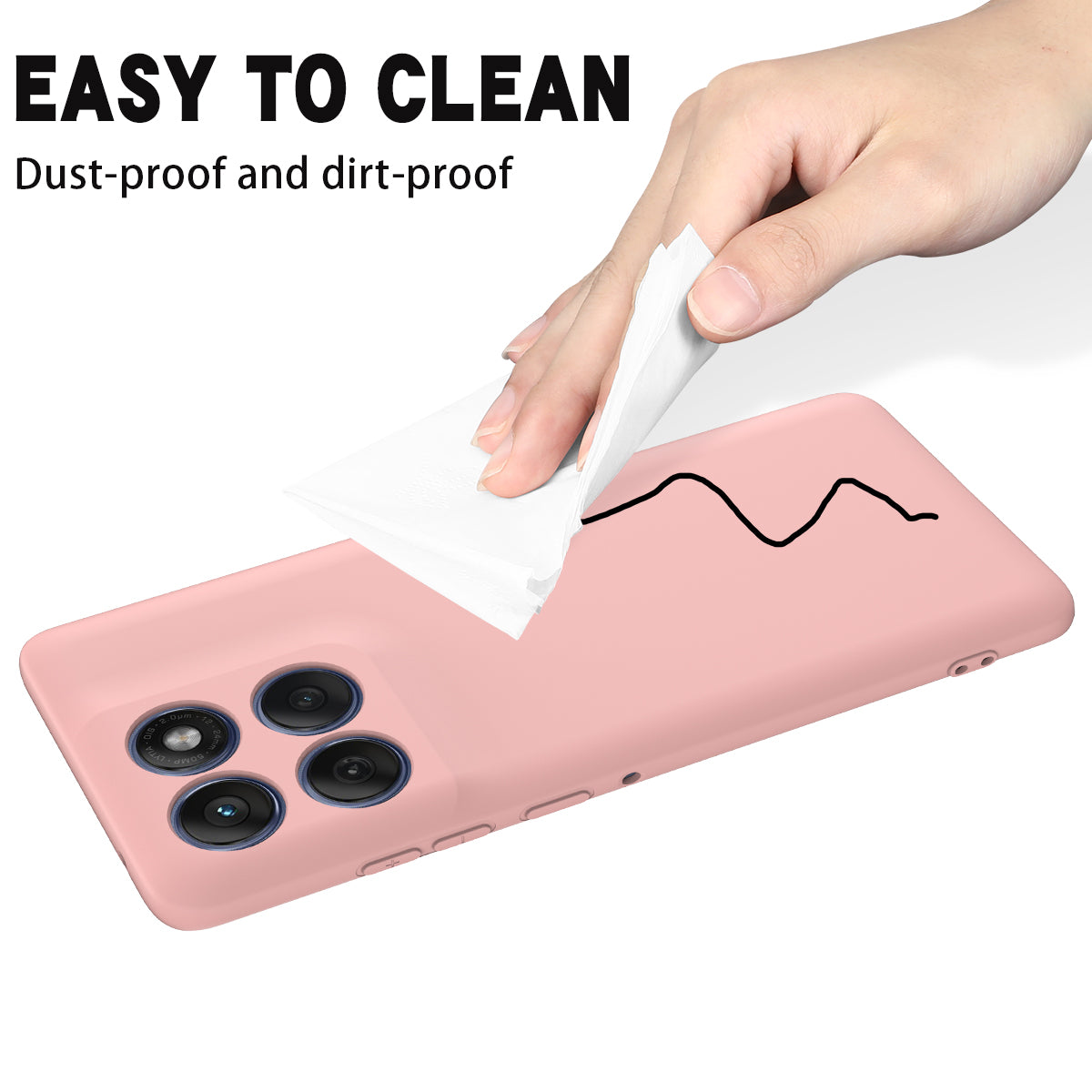 For Motorola Edge 70 5G / X70 Air Liquid Silicone Case Phone Back Cover with Hand Strap - Pink