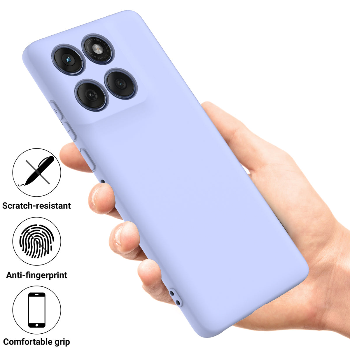 For Motorola Edge 70 5G / X70 Air Liquid Silicone Case Phone Back Cover with Hand Strap - Purple