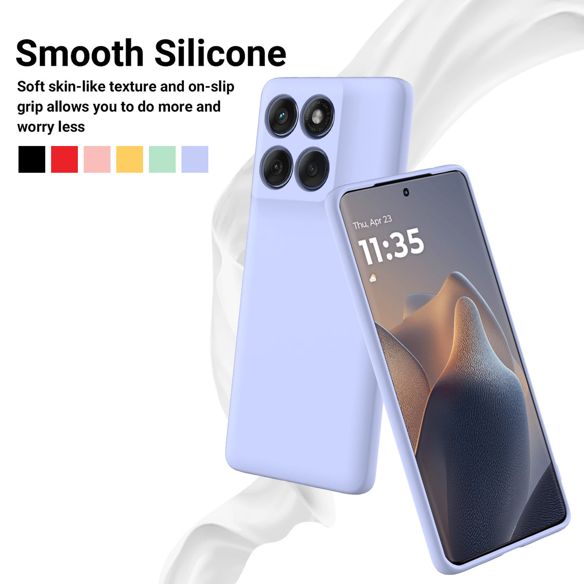 For Motorola Edge 70 5G / X70 Air Liquid Silicone Case Phone Back Cover with Hand Strap - Purple