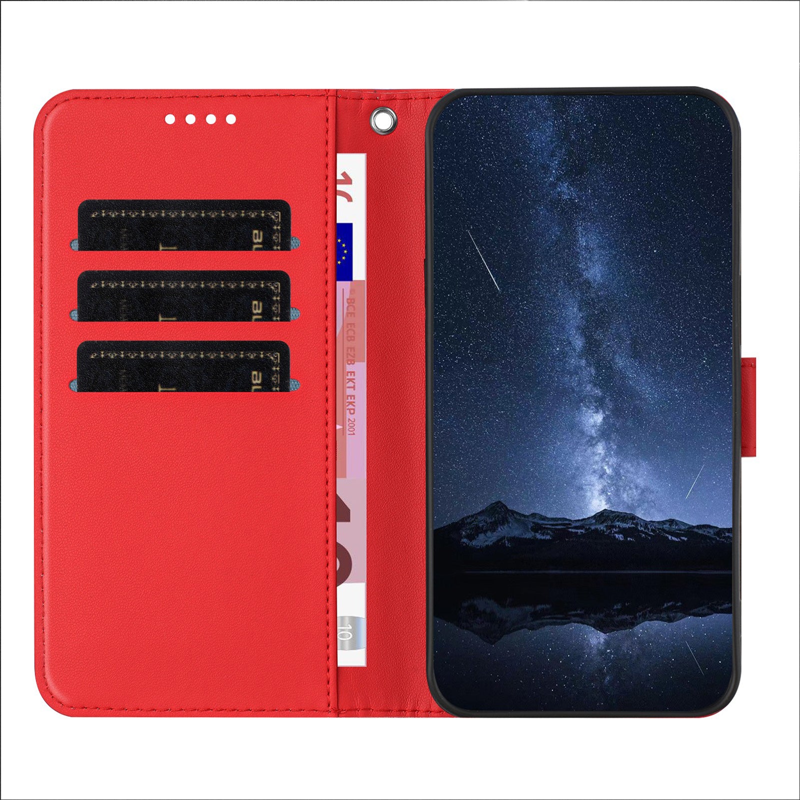 For Xiaomi Redmi Note 15 Pro 4G (Global) Leather Case Wallet Stand Solid Color Anti Drop Phone Cover - Red