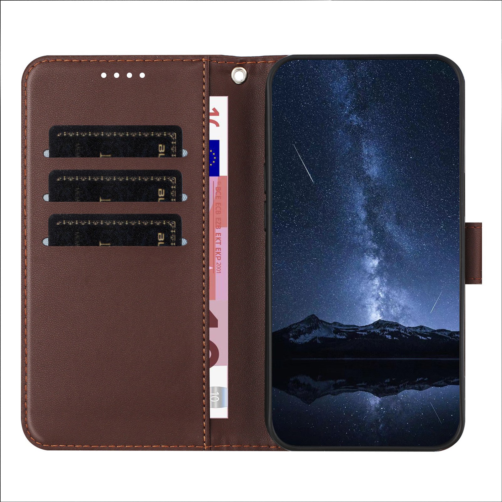 For Xiaomi Redmi Note 15 Pro 4G (Global) Leather Case Wallet Stand Solid Color Anti Drop Phone Cover - Brown