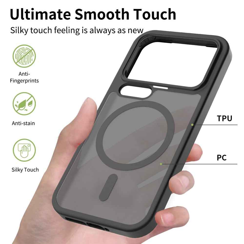 For Xiaomi 17 Pro Magnetic Case TPU Frame Acrylic Back Phone Cover Skin Touch - Black