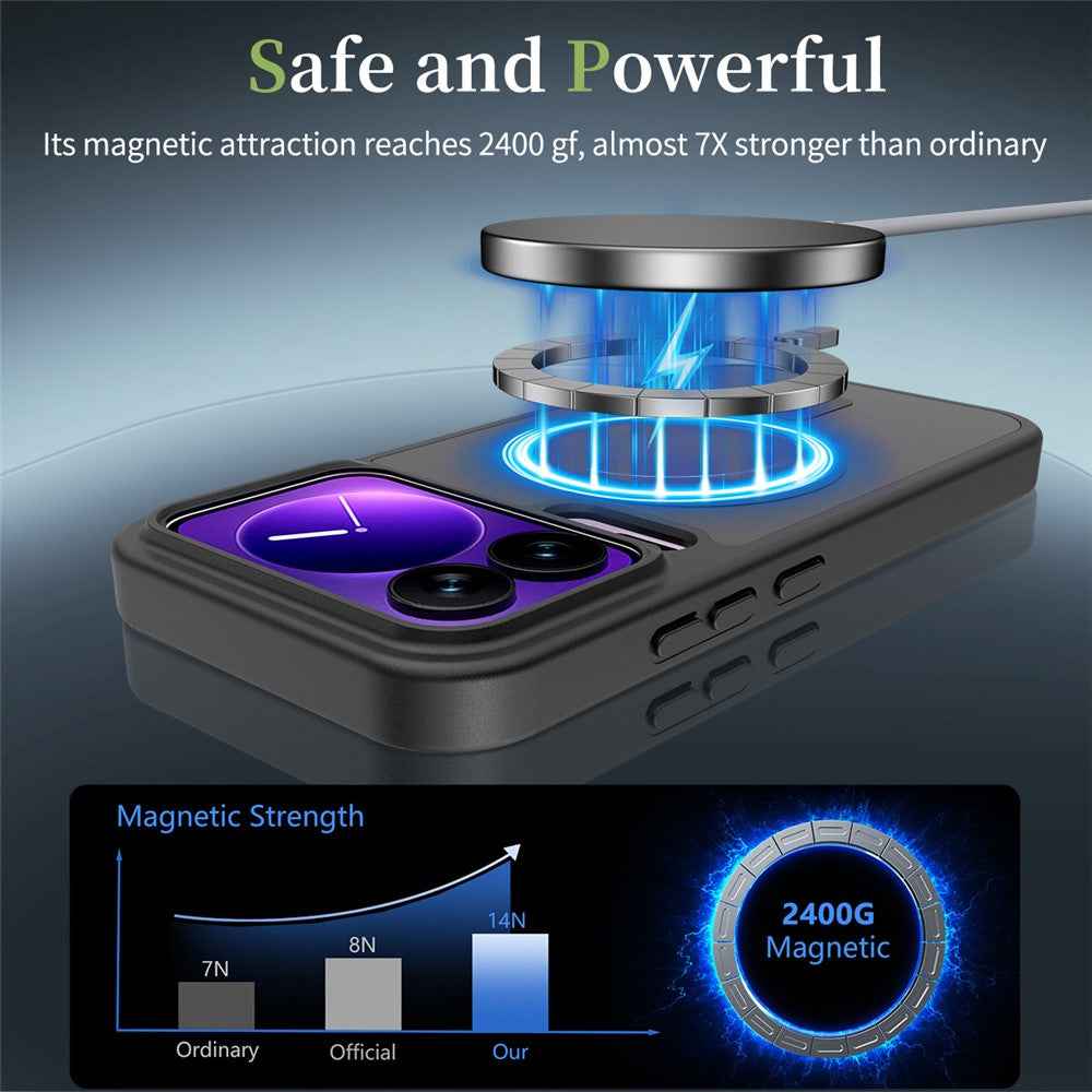 For Xiaomi 17 Pro Magnetic Case TPU Frame Acrylic Back Phone Cover Skin Touch - Black