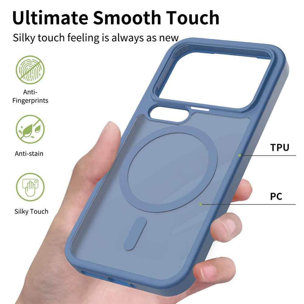 For Xiaomi 17 Pro Magnetic Case TPU Frame Acrylic Back Phone Cover Skin Touch - Blue