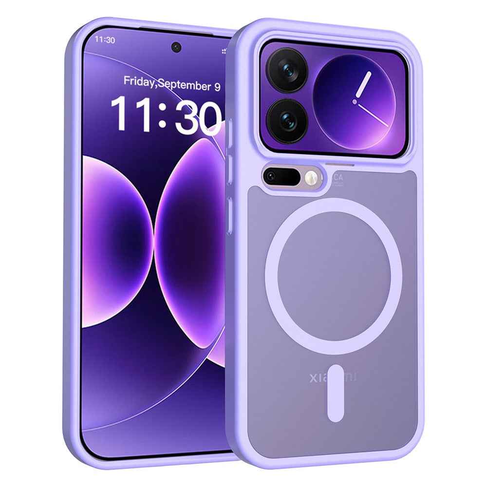 For Xiaomi 17 Pro Magnetic Case TPU Frame Acrylic Back Phone Cover Skin Touch - Purple