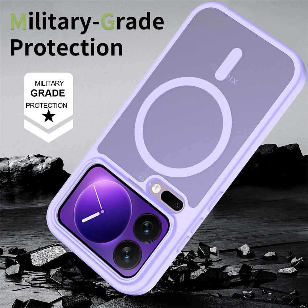 For Xiaomi 17 Pro Magnetic Case TPU Frame Acrylic Back Phone Cover Skin Touch - Purple