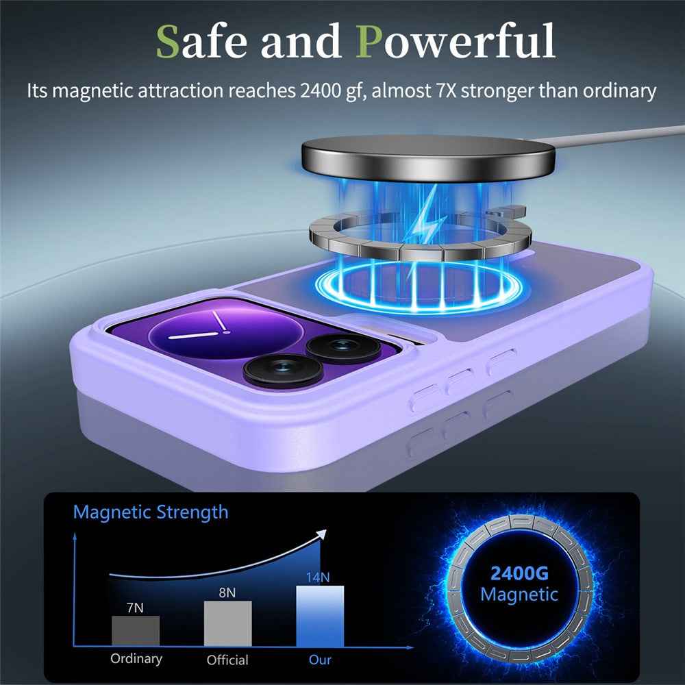For Xiaomi 17 Pro Magnetic Case TPU Frame Acrylic Back Phone Cover Skin Touch - Purple