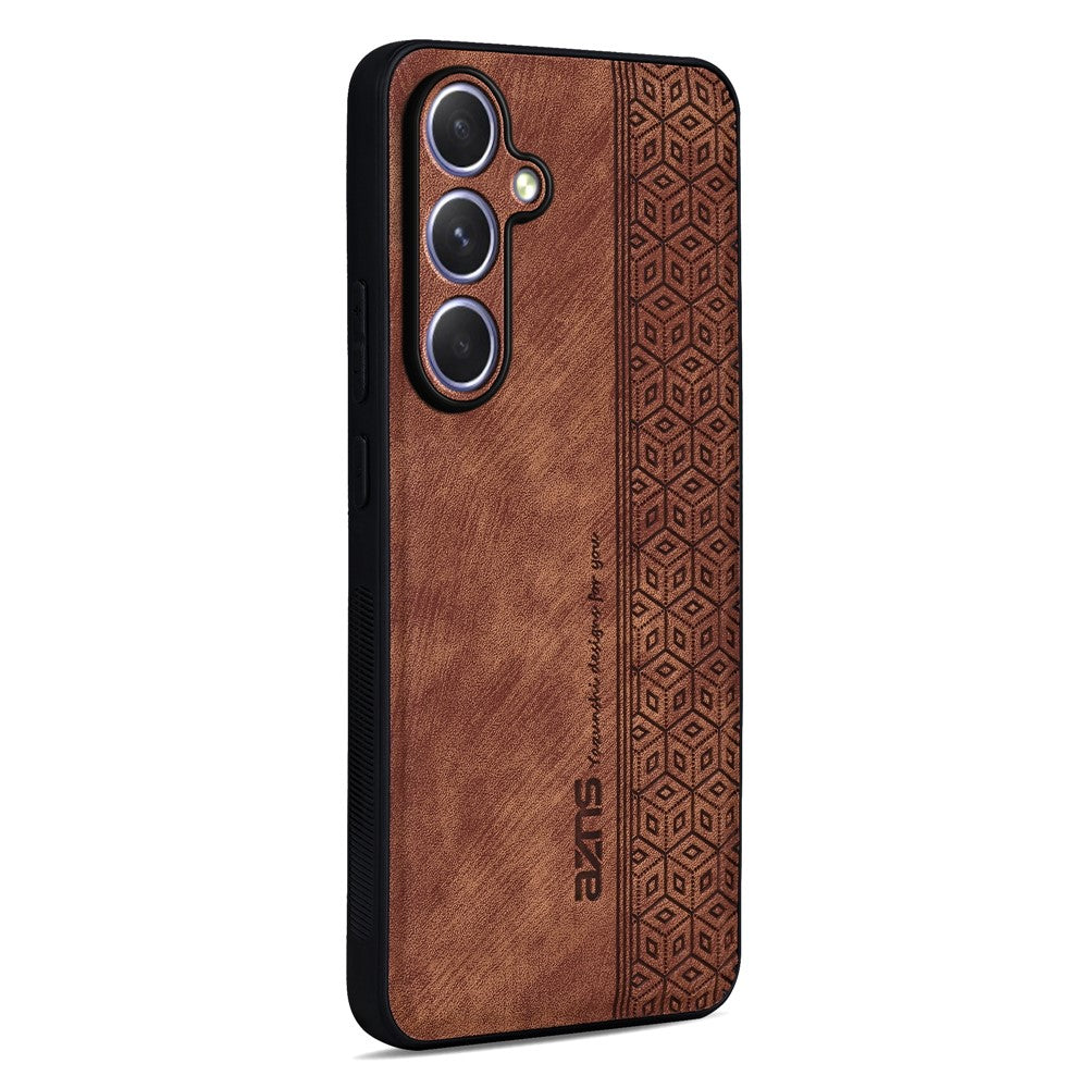 AZNS For Samsung Galaxy A57 5G Case PU Leather Covered TPU Phone Protective Cover - Brown