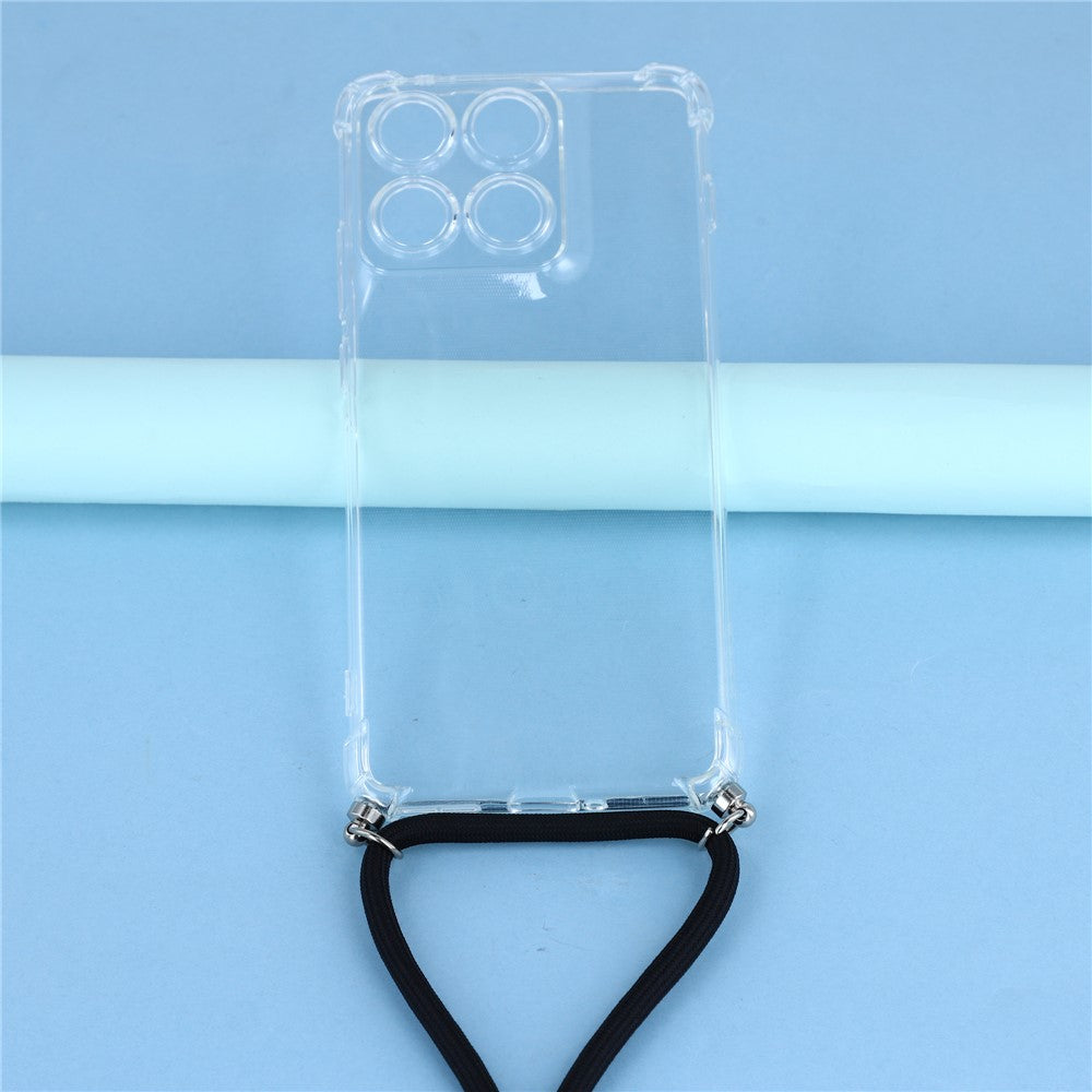 For Motorola Edge 70 5G Case Reinforced Corner TPU Clear Phone Cover with Lanyard