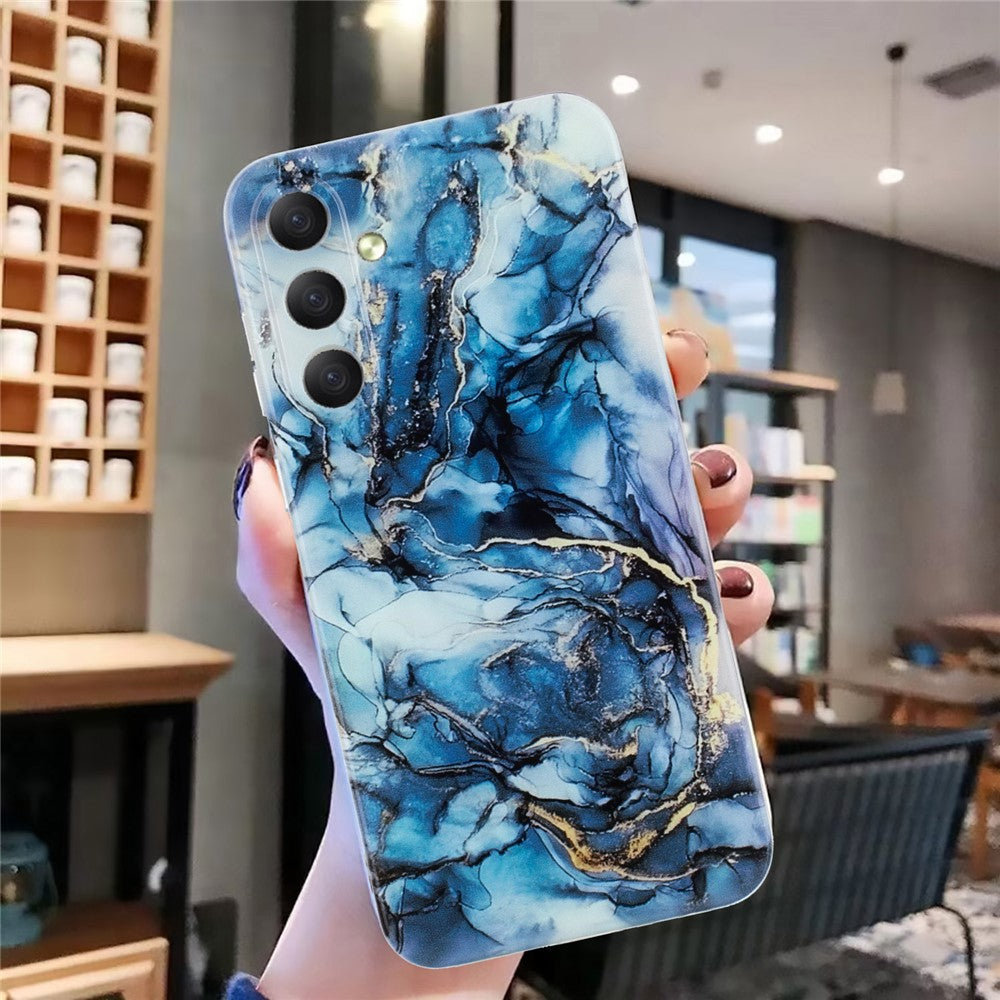 For Samsung Galaxy A57 5G Case Marble Pattern Painted TPU Phone Back Cover - Grey