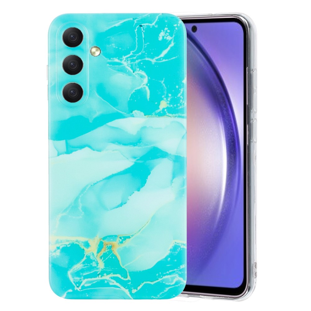 For Samsung Galaxy A57 5G Case Marble Pattern Painted TPU Phone Back Cover - Green
