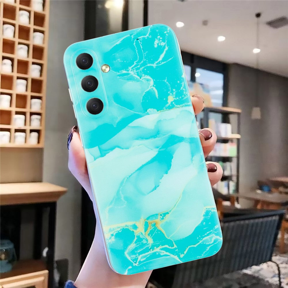 For Samsung Galaxy A57 5G Case Marble Pattern Painted TPU Phone Back Cover - Green