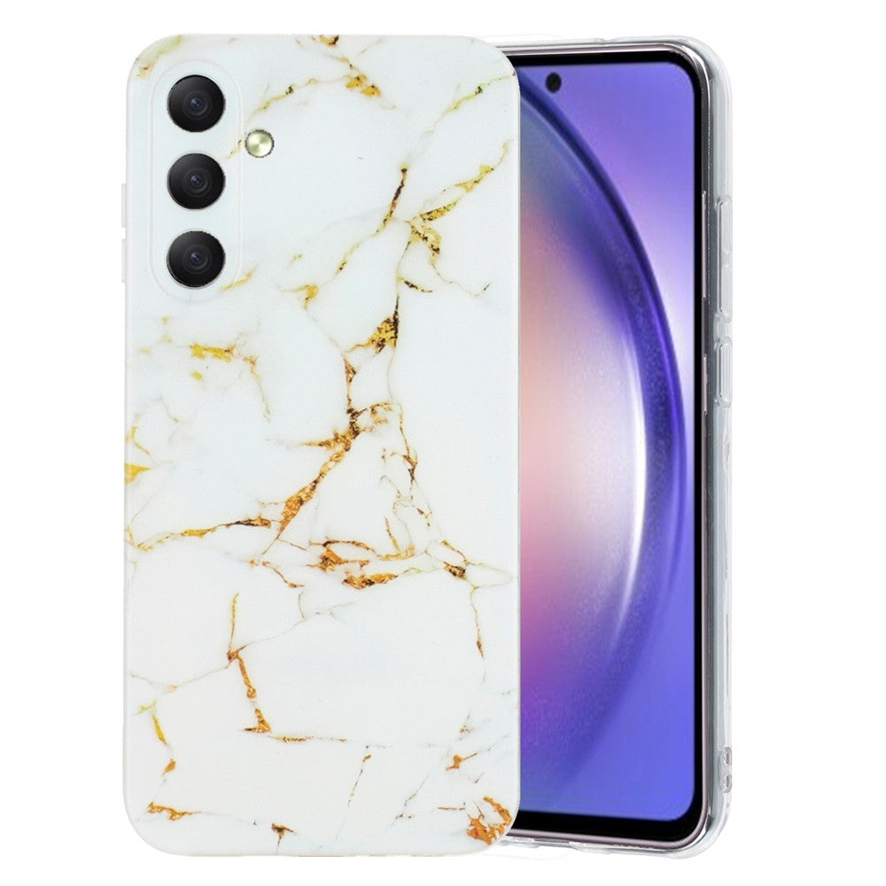 For Samsung Galaxy A57 5G Case Marble Pattern Painted TPU Phone Back Cover - White