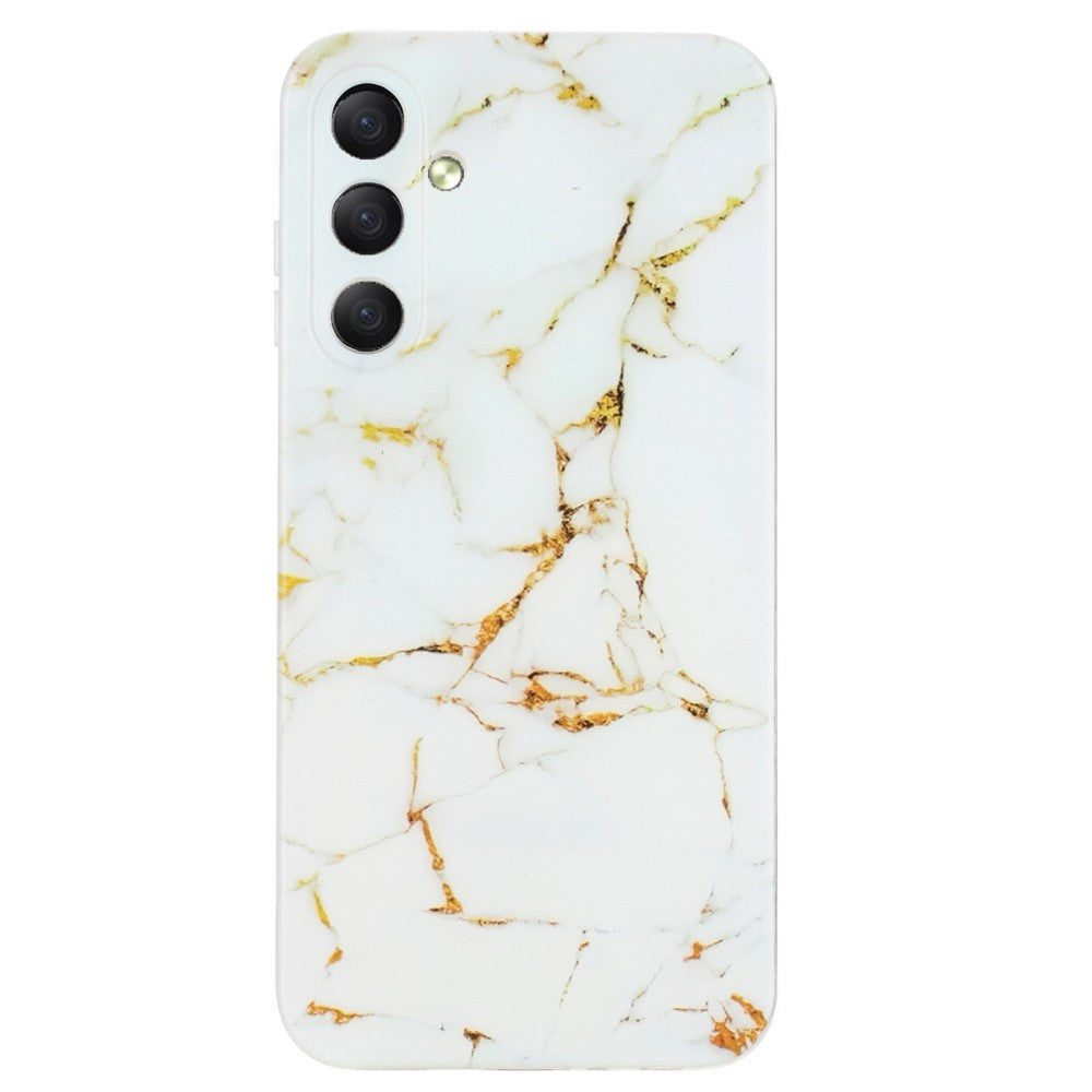 For Samsung Galaxy A57 5G Case Marble Pattern Painted TPU Phone Back Cover - White