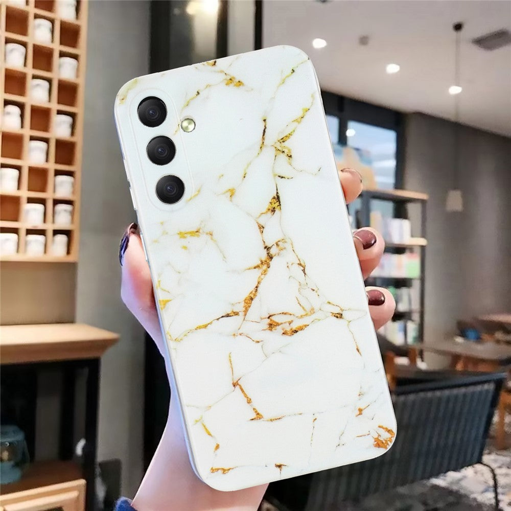 For Samsung Galaxy A57 5G Case Marble Pattern Painted TPU Phone Back Cover - White