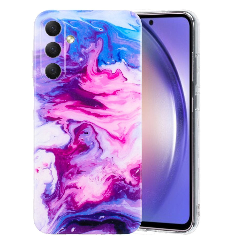 For Samsung Galaxy A57 5G Case Marble Pattern Painted TPU Phone Back Cover - Rose Red
