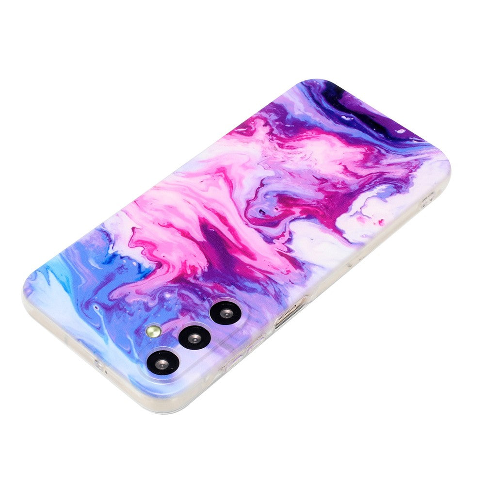 For Samsung Galaxy A57 5G Case Marble Pattern Painted TPU Phone Back Cover - Rose Red