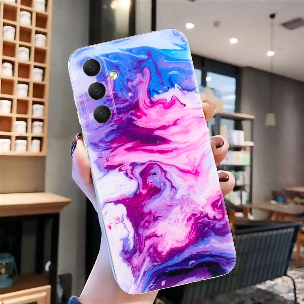 For Samsung Galaxy A57 5G Case Marble Pattern Painted TPU Phone Back Cover - Rose Red