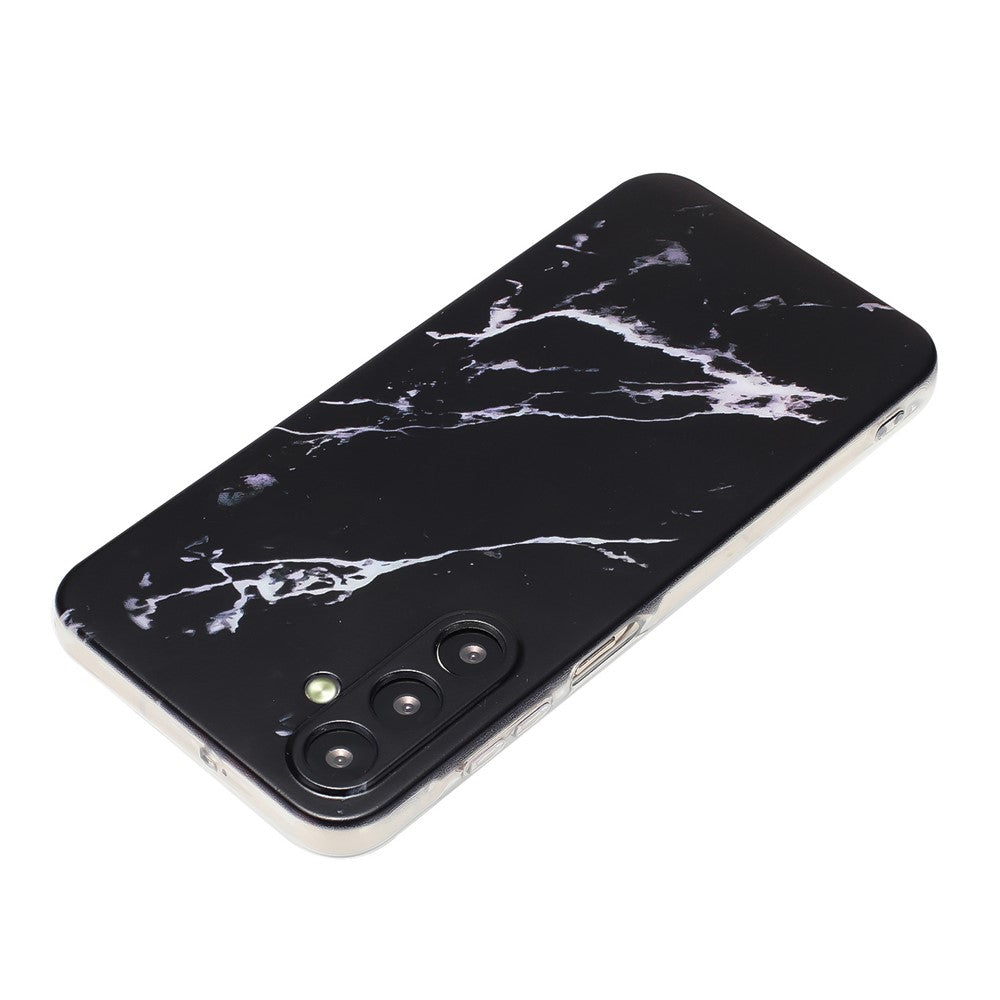 For Samsung Galaxy A57 5G Case Marble Pattern Painted TPU Phone Back Cover - Black