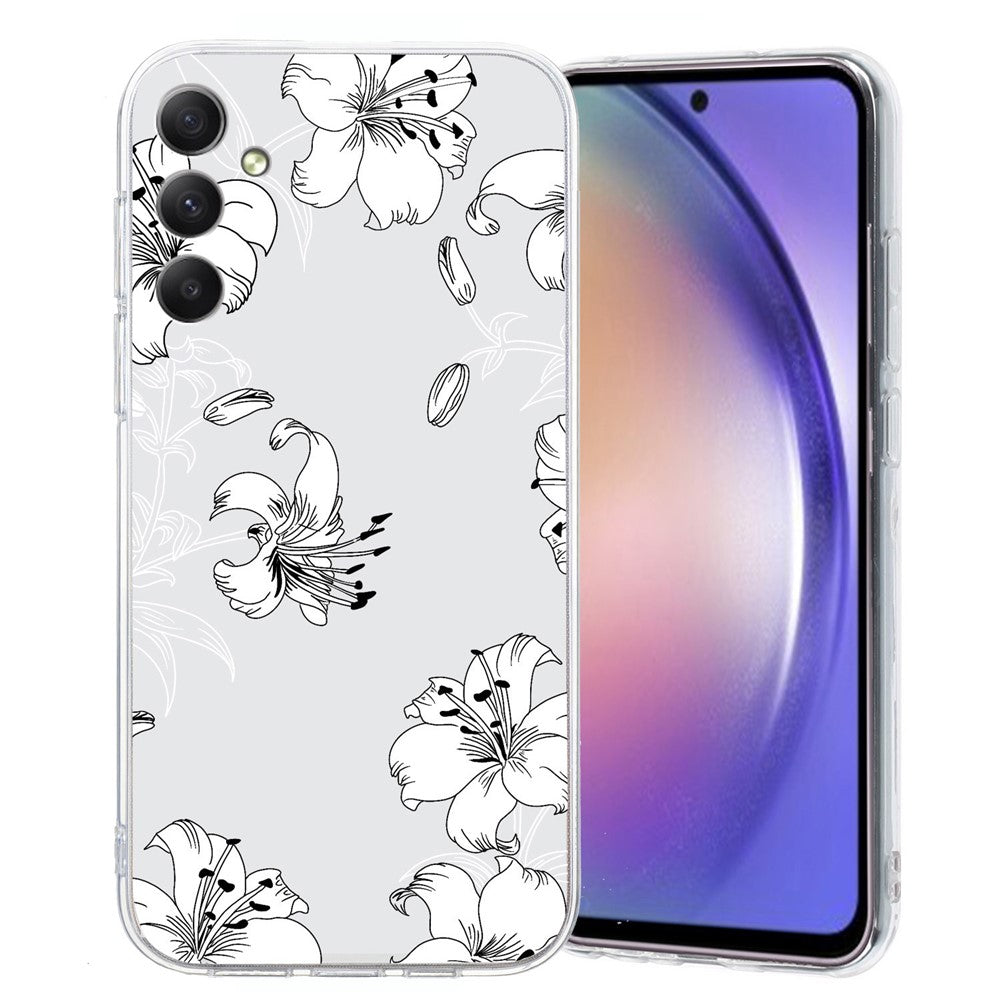 For Samsung Galaxy A57 5G Case Soft TPU Pattern Printing Phone Cover - White Flower