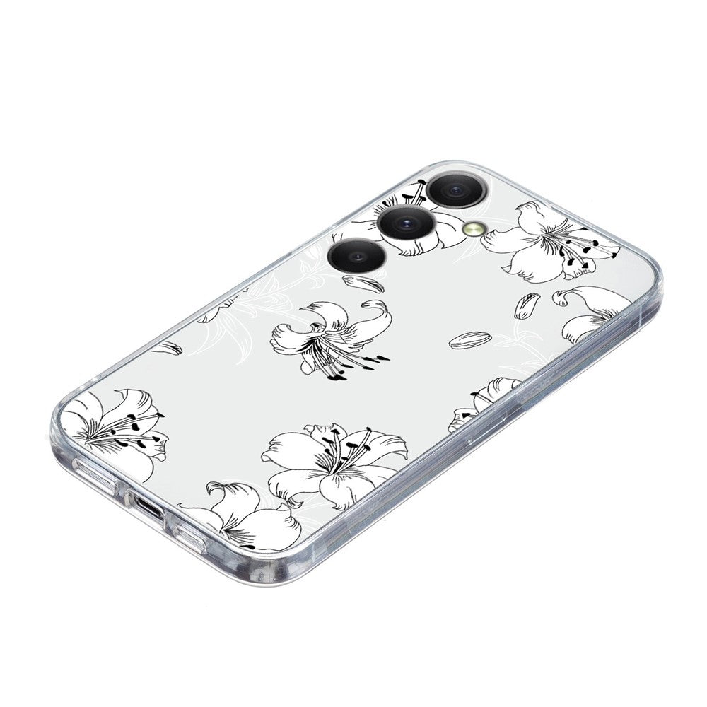 For Samsung Galaxy A57 5G Case Soft TPU Pattern Printing Phone Cover - White Flower