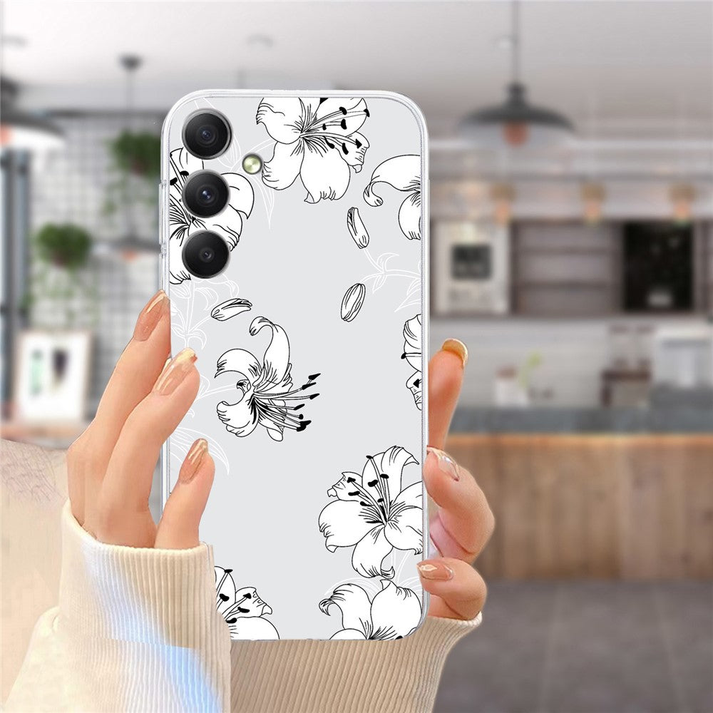 For Samsung Galaxy A57 5G Case Soft TPU Pattern Printing Phone Cover - White Flower