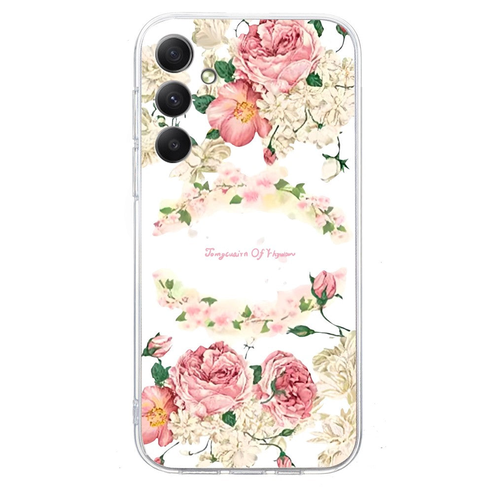 For Samsung Galaxy A57 5G Case Soft TPU Pattern Printing Phone Cover - Rose