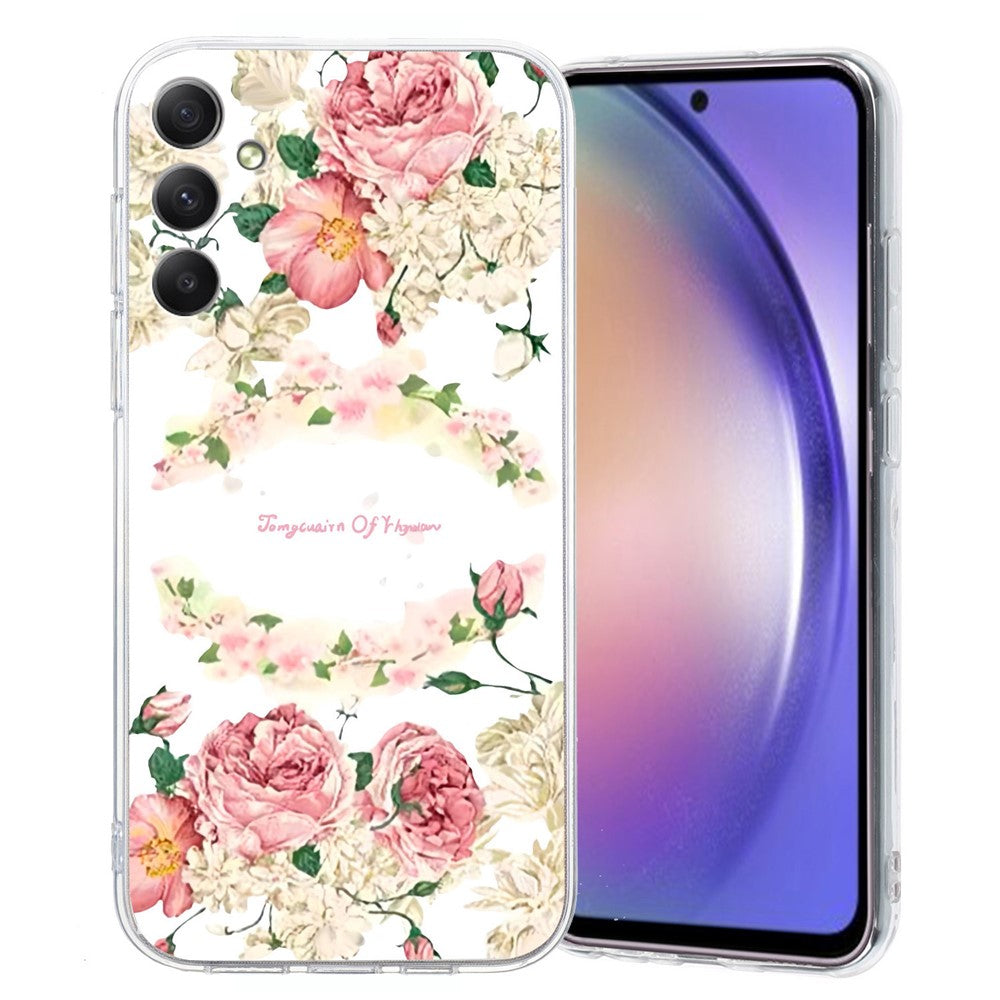 For Samsung Galaxy A57 5G Case Soft TPU Pattern Printing Phone Cover - Rose