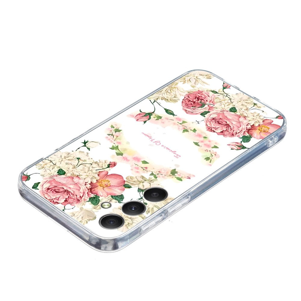 For Samsung Galaxy A57 5G Case Soft TPU Pattern Printing Phone Cover - Rose