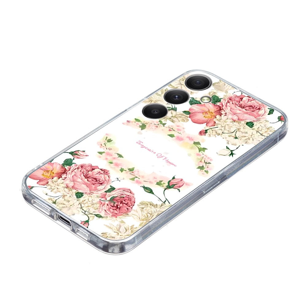 For Samsung Galaxy A57 5G Case Soft TPU Pattern Printing Phone Cover - Rose