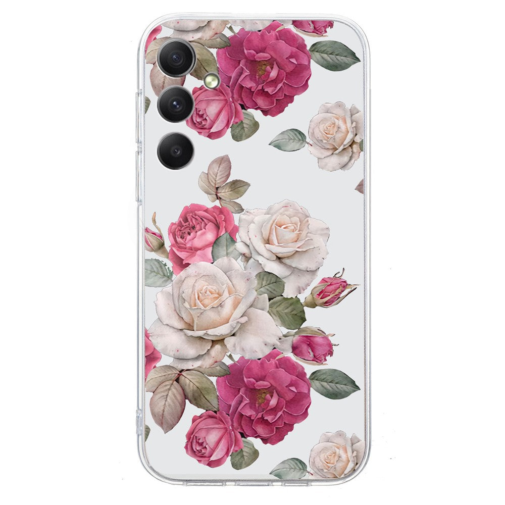 For Samsung Galaxy A57 5G Case Soft TPU Pattern Printing Phone Cover - Peony